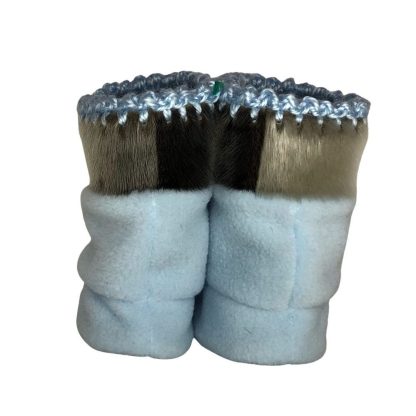 MonaSeams Sealskin_fleece pompom baby booties back