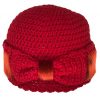 1_MonaSeams_Red Crochet and SealSkin Hat_Front