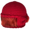 2_Monaseams_Red Crochet and SealSkin hat_Side
