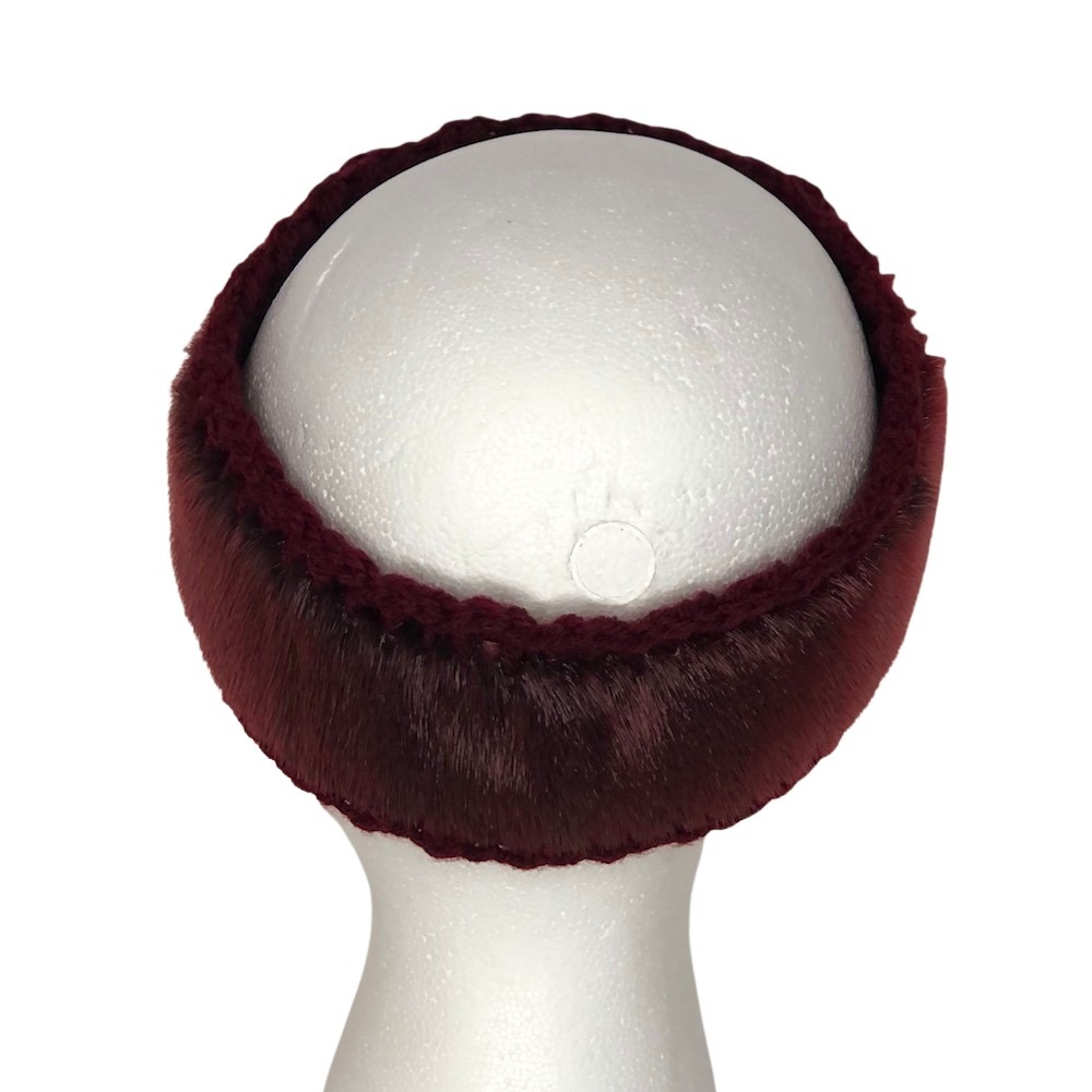 3b_Monaseams_Burgundy Seal skin and Crochet headband-back
