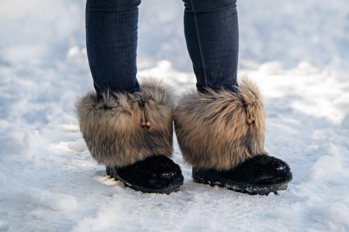 Bottes d’hiver Doudoune en loup-marin et raton finlandais
