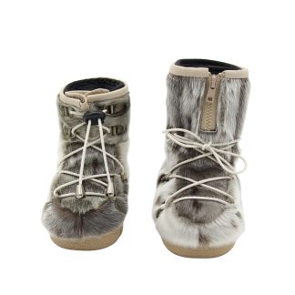 Botte bébé en loup marin avec garniture beige