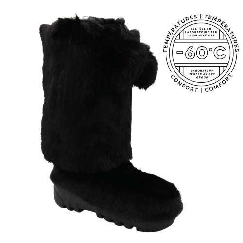 Rabbit Fur and Seal Skin Pompom Boots