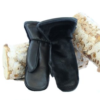 Black Seal Skin Mittens Outdoor Model