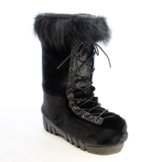Botte en fourrure de loup marin noir mocassin