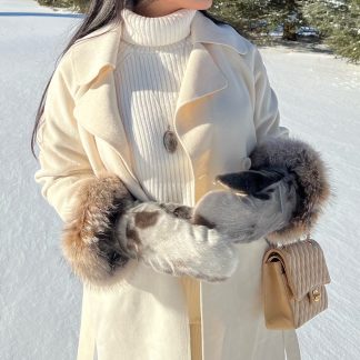 Mitaine en loup marin et coyote de luxe