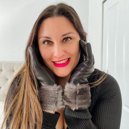 Leather Gloves With Seal Fur Cuff