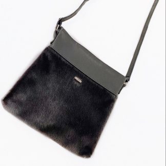 Seal Fur and Leather Cross Body Purse