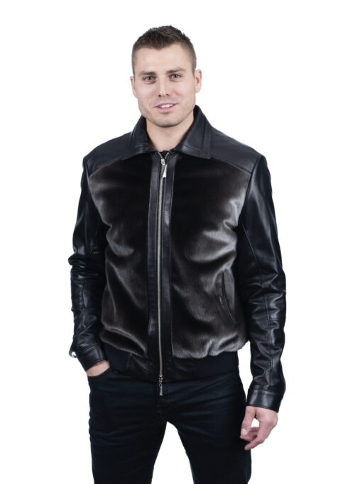 Blouson aviateur en peau de phoque