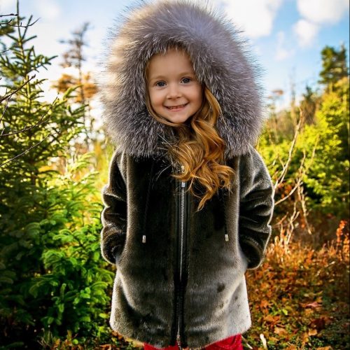 Children’s Seal Fur and Indigo Fox Coat
