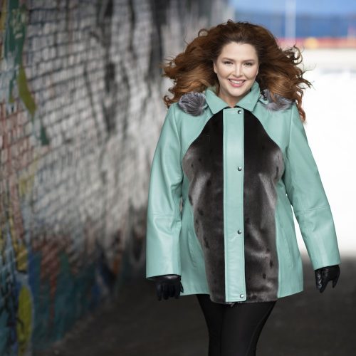 Womens Italian Lambskin Seal Fur Silver Fox Jacket (6047)