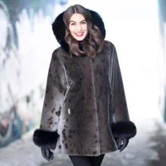 Elaine X – Women's Seal Fur Coat and Silver Fox Trim