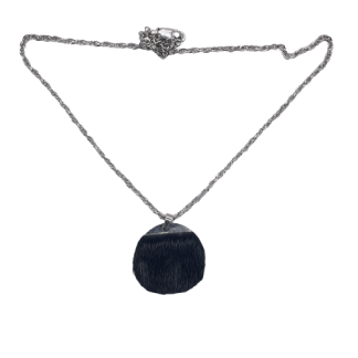 Round Seal Fur Pendant Necklace