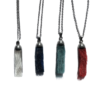Simple Rectangular Seal Fur Necklace - Stainless Steel
