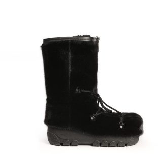 Bottes Blizzard en fourrure de phoque noire — BILODEAU Canada