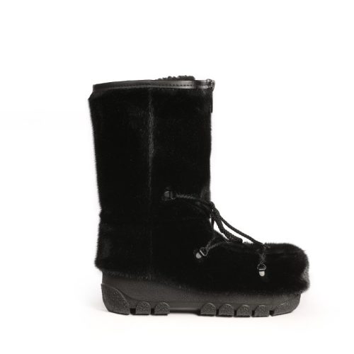 Bottes Blizzard en fourrure de phoque noire — BILODEAU Canada