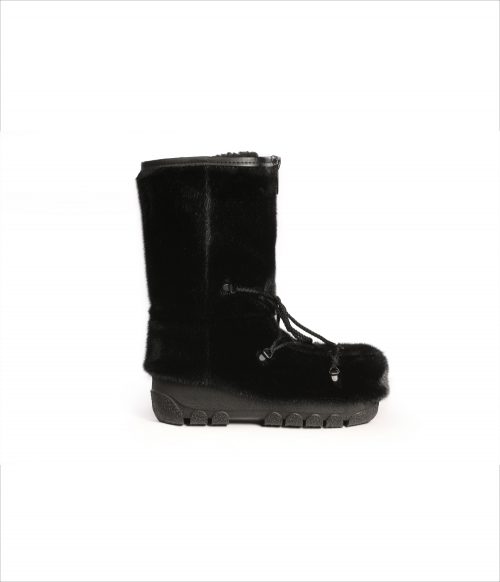 Bottes Blizzard en fourrure de phoque noire — BILODEAU Canada
