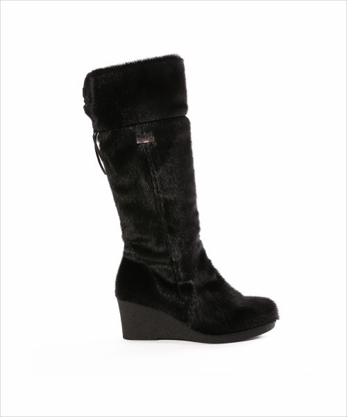 Bottes Noueva en fourrure de phoque noir — BILODEAU Canada