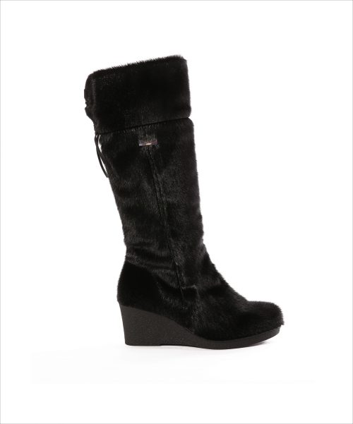 Bottes Noueva en fourrure de phoque noir — BILODEAU Canada