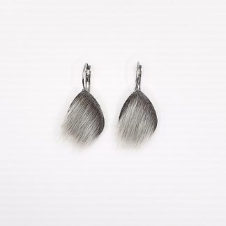 Teardrop Shaped Seal Fur Stainless Steel Leverback Earrings