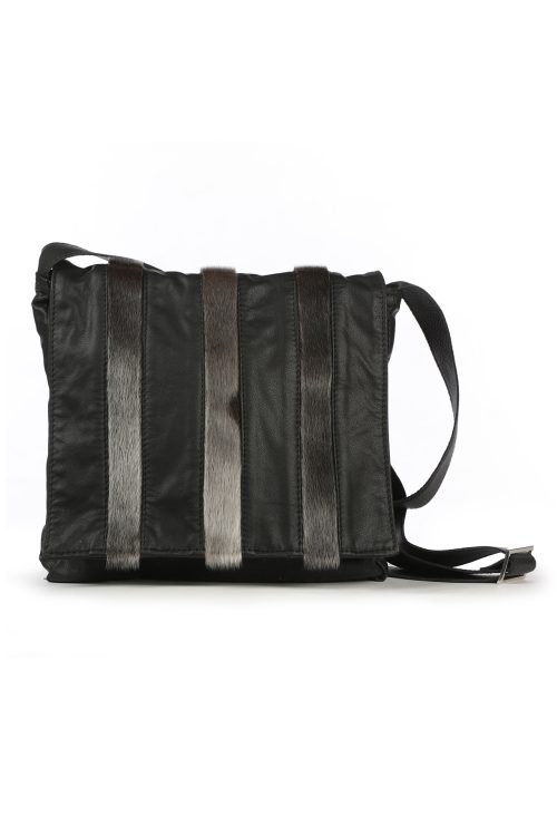 SAC À MAIN ROMY EN DAMIER DE LOUP MARIN NATUREL