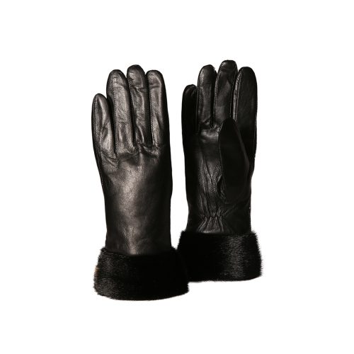 Leather Gloves with Black Seal Trim by BILODEAU Canada