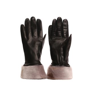 Leather Gloves with Natural Seal Trim by BILODEAU Canada