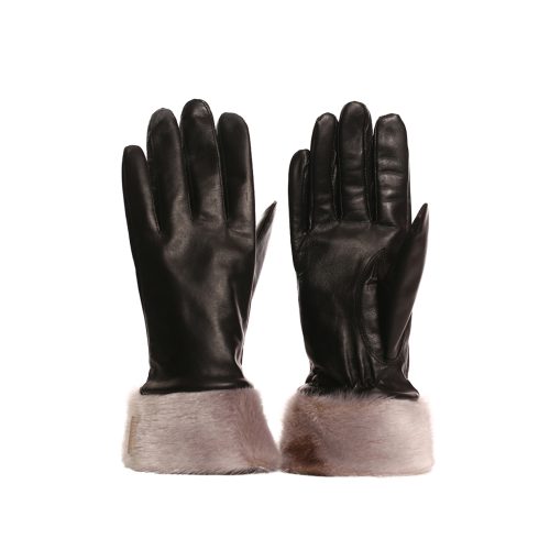 Leather Gloves with Natural Seal Trim by BILODEAU Canada