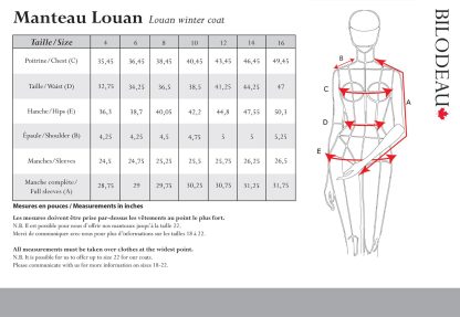 louan size chart