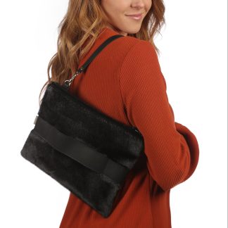 POCHETTE EN LOUP MARIN NOIR