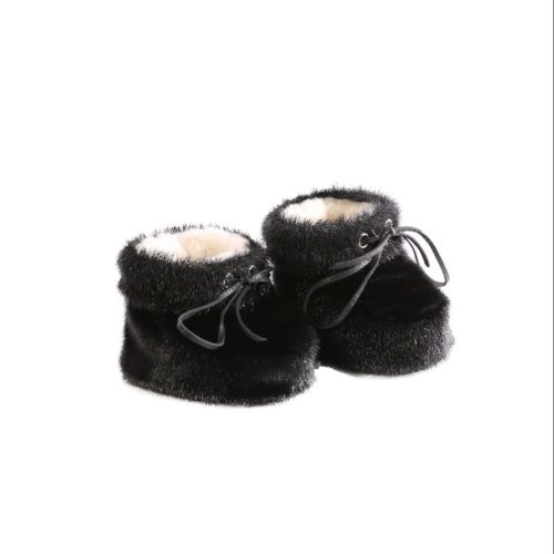 Slippers for Baby - Black Seal by BILODEAU Canada