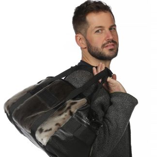 Travel Bag - Natural Seal and Leather by BILODEAU Canada