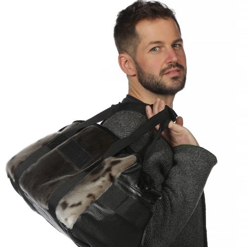 Travel Bag - Natural Seal and Leather by BILODEAU Canada