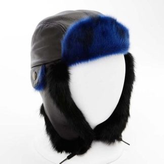 Aviator Hat with Blue Sealskin