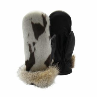 Sealskin Mittens With Fur Trim
