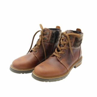 Leather Ankle Boots with Seal Skin Fur For Men