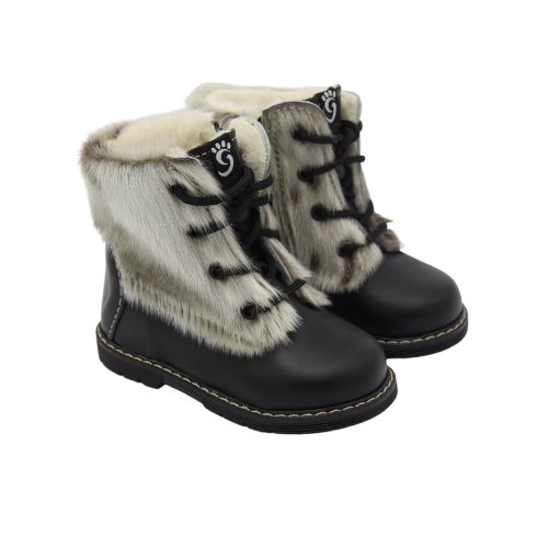 Bottines pour enfant en cuir et loup-marin