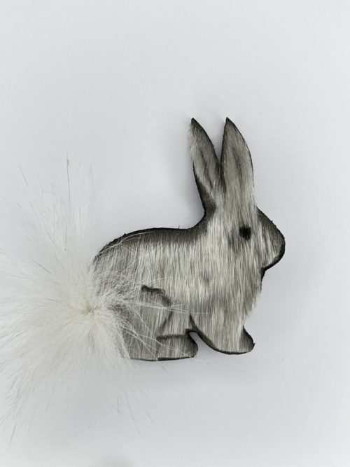 Épinglettes lapin de Pâques en peau de phoque