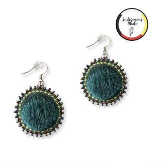 Emerald Green Double Sided Sealskin Earrings