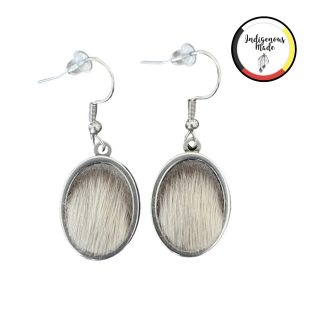 Boucles d’oreilles ovales en peau de phoque