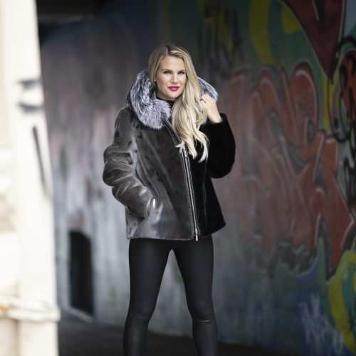 Manteau court en fourrure de phoque Elaine