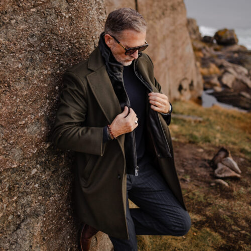 Wool Jacket with Seal Insert