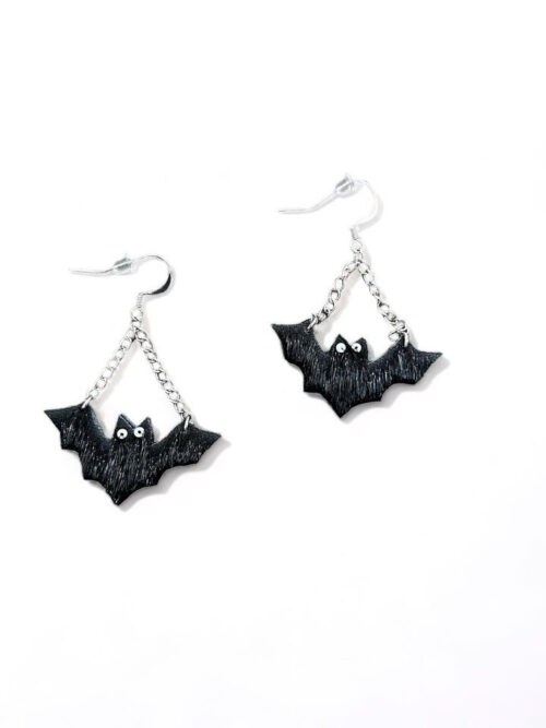 Boucles d’oreilles chauve-souris en peau de phoque