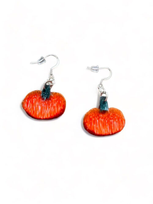 Boucles d’oreilles citrouille en peau de phoque