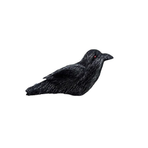 Broche corbeau en peau de phoque