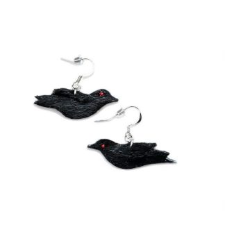 Boucles d’oreilles corbeau en peau de phoque