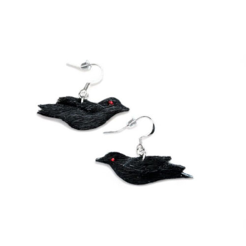 Sealskin Raven Earrings