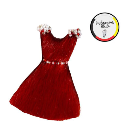 Sealskin Red Dress Ornament in Honour of MMIWG2S