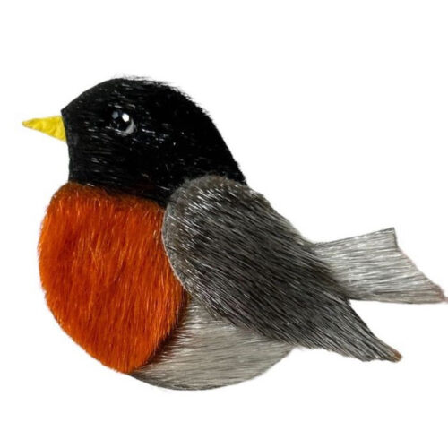 Sealskin Robin Brooch and Ornament