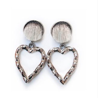 Sealskin Earrings with Metal Hearts